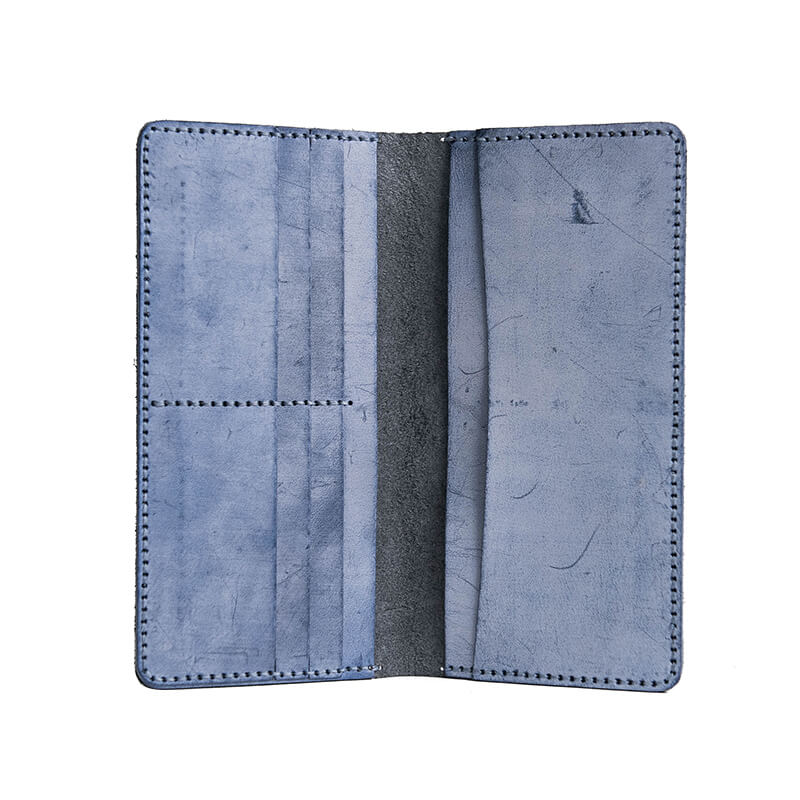 Men's Slim Wallet DIY Leather Kit – Babylon Leather - Babylon LeatherBabylon LeatherLZ13 - Blue - Fog Wax Leather