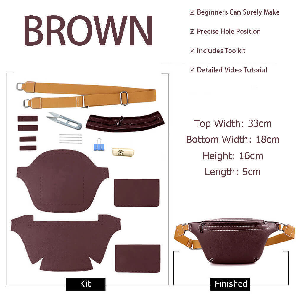 Men’s Sling Bag DIY Leather Kit – Babylon Leather - Babylon LeatherBabylon LeatherSY102-Brown-Color-Matched