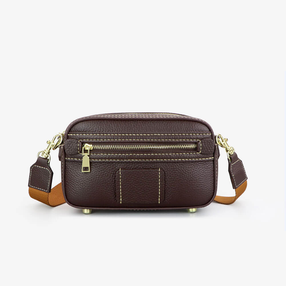 Men’s Square Leather Shoulder Bag DIY Kit – Babylon Leather - Babylon LeatherBabylon LeatherSY64 - Brown - White