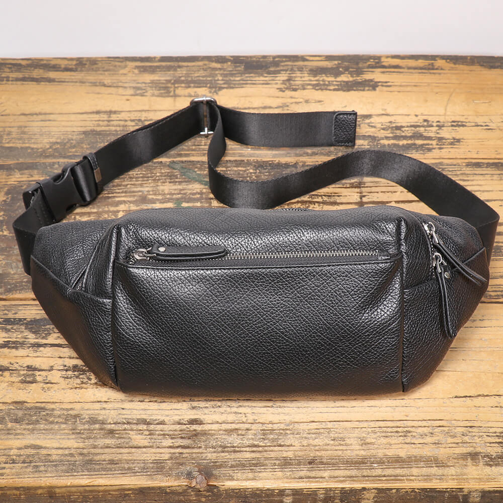 Men’s Top Grain Leather Crossbody Sling Bag – Babylon Leather - Babylon LeatherBabylon LeatherLJ094 - Black