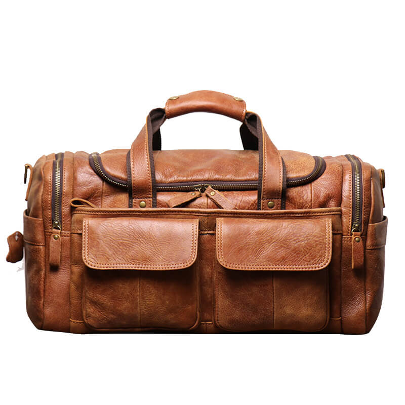 Men’s Top Grain Leather Large Capacity Travel Duffle Bag – Babylon Leather - Babylon LeatherBabylon LeatherLJ020 - Black