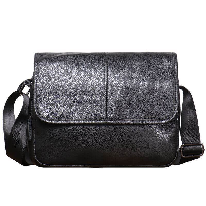 Men’s Top Grain Leather Messenger Bag – Babylon Leather - Babylon LeatherBabylon LeatherLJ015 - Black