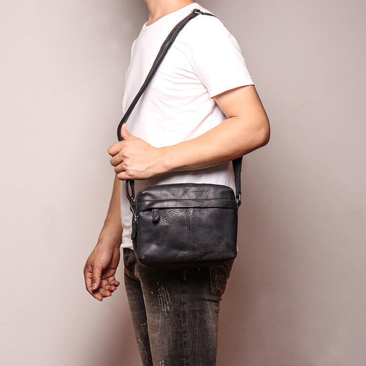 Men’s Top Grain Leather Sling Crossbody Bag – Babylon Leather - Babylon LeatherBabylon LeatherLJ019 - Brown