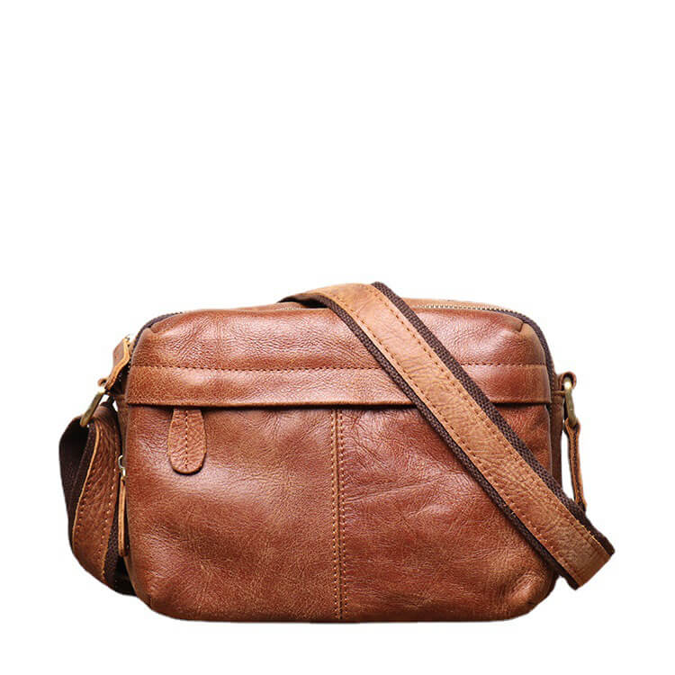 Men’s Top Grain Leather Sling Crossbody Bag – Babylon Leather - Babylon LeatherBabylon LeatherLJ019 - Brown