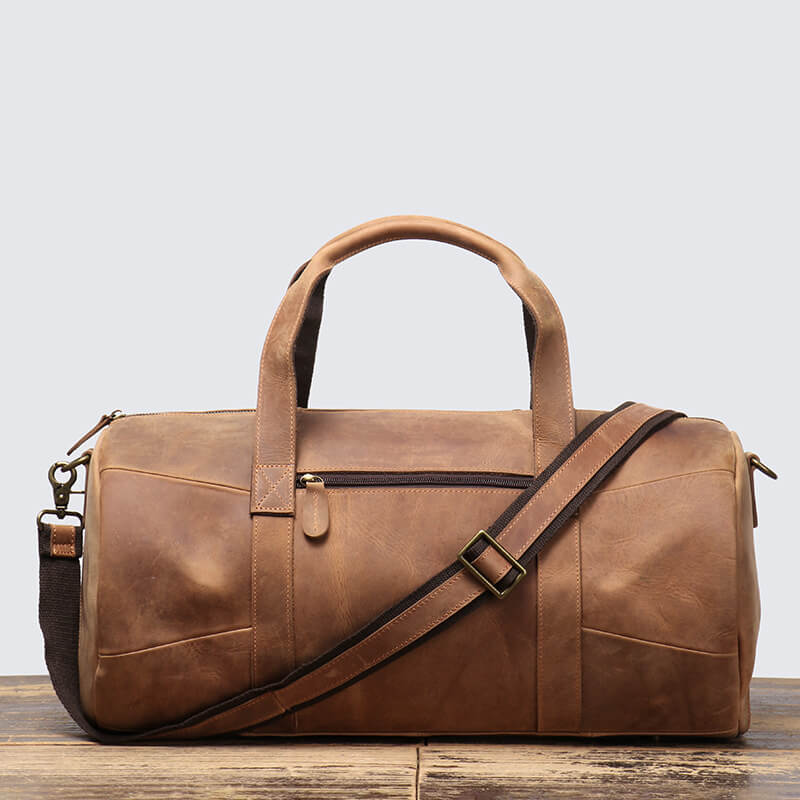 Men’s Top Grain Leather Travel Duffel Bag – Babylon Leather - Babylon LeatherBabylon LeatherLJ041 - Brown