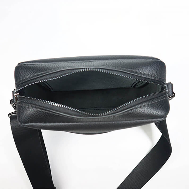 Men's Zip Crossbody Bag Top Grain Leather DIY Kit – Babylon Leather - Babylon LeatherBabylon LeatherCY08-Black