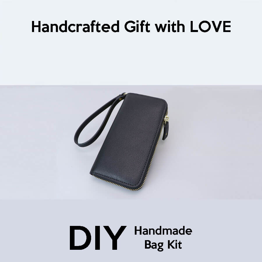 Men’s Zippered Hand Clutch DIY Gift Kit – Babylon Leather - Babylon LeatherBabylon LeatherSY127-Black-Color-Matched