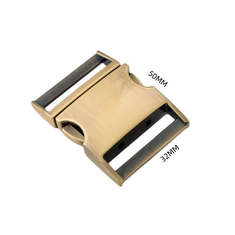 Metal Side Release Buckle - Babylon Leather - Babylon LeatherBabylon LeatherJY18-Brushed Antique Brass-31.6*36.6*50mm
