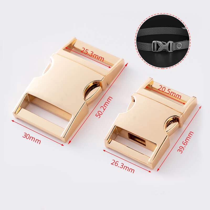 Metal Side Release Buckle - Babylon Leather - Babylon LeatherBabylon LeatherJY18-Gold-20.5*26.3*39.6mm