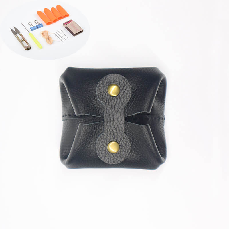 Mini AirPods Coin Card Pouch Leather DIY Kit – Babylon Leather - Babylon LeatherBabylon LeatherCY25-Black