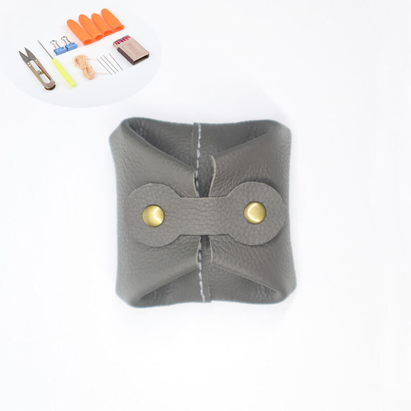 Mini AirPods Coin Card Pouch Leather DIY Kit – Babylon Leather - Babylon LeatherBabylon LeatherCY25-Grey