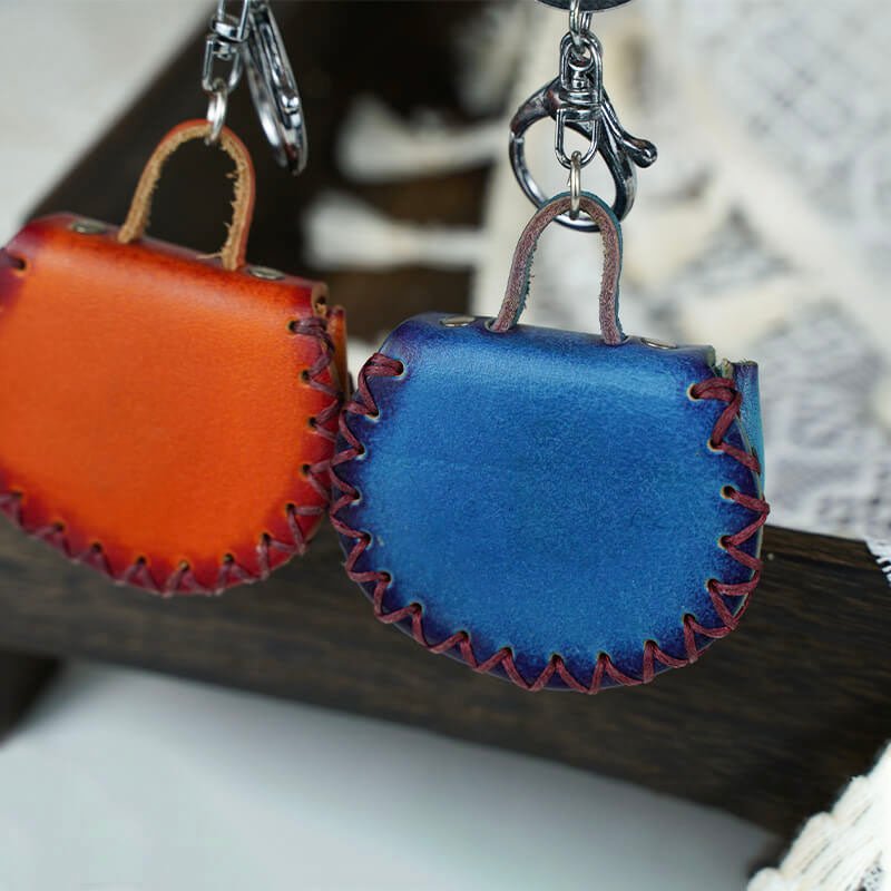 Mini Bag Inspired Leather Charm Keychain Accessory – Babylon Leather - Babylon LeatherBabylon LeatherLL63-Brown