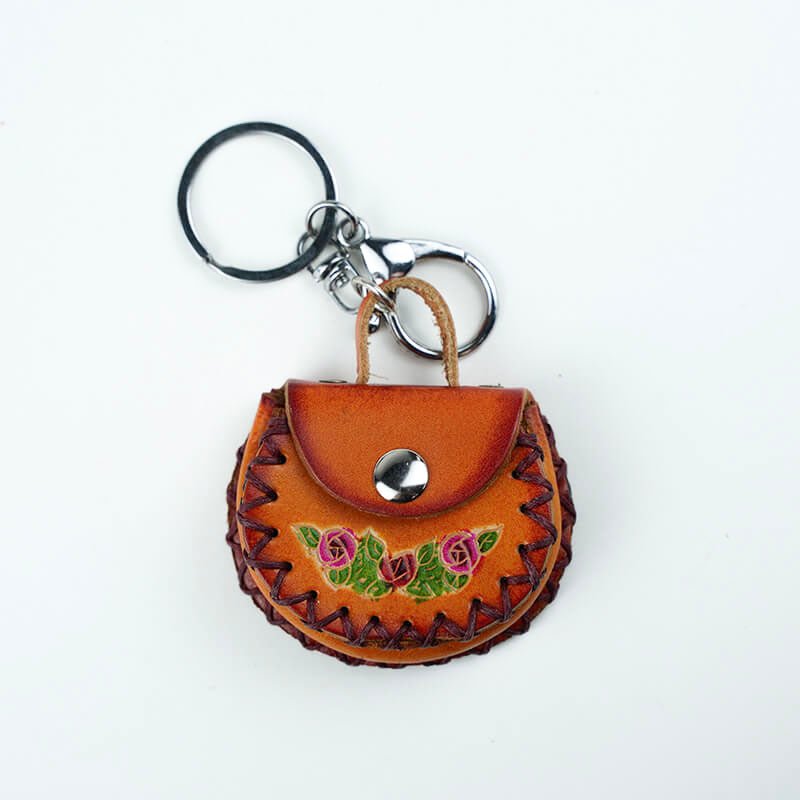 Mini Bag Inspired Leather Charm Keychain Accessory – Babylon Leather - Babylon LeatherBabylon LeatherLL63-Brown