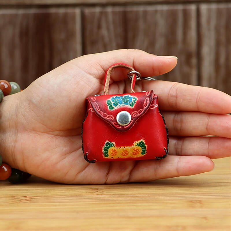 Mini Bag Leather Bag Charm – Babylon Leather - Babylon LeatherBabylon LeatherLLZ43-Red