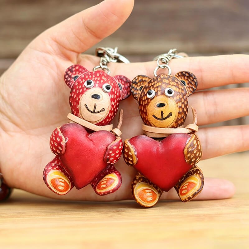 Mini Bear Leather Bag Charm – Babylon Leather - Babylon LeatherBabylon LeatherLLZ63-Brown