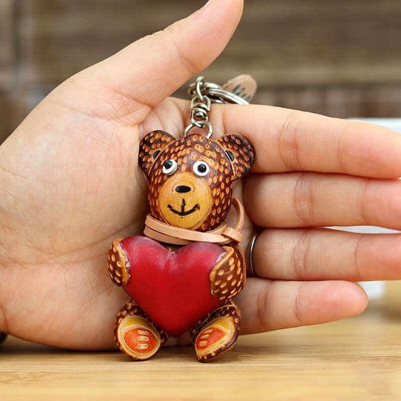 Mini Bear Leather Bag Charm – Babylon Leather - Babylon LeatherBabylon LeatherLLZ63-Brown