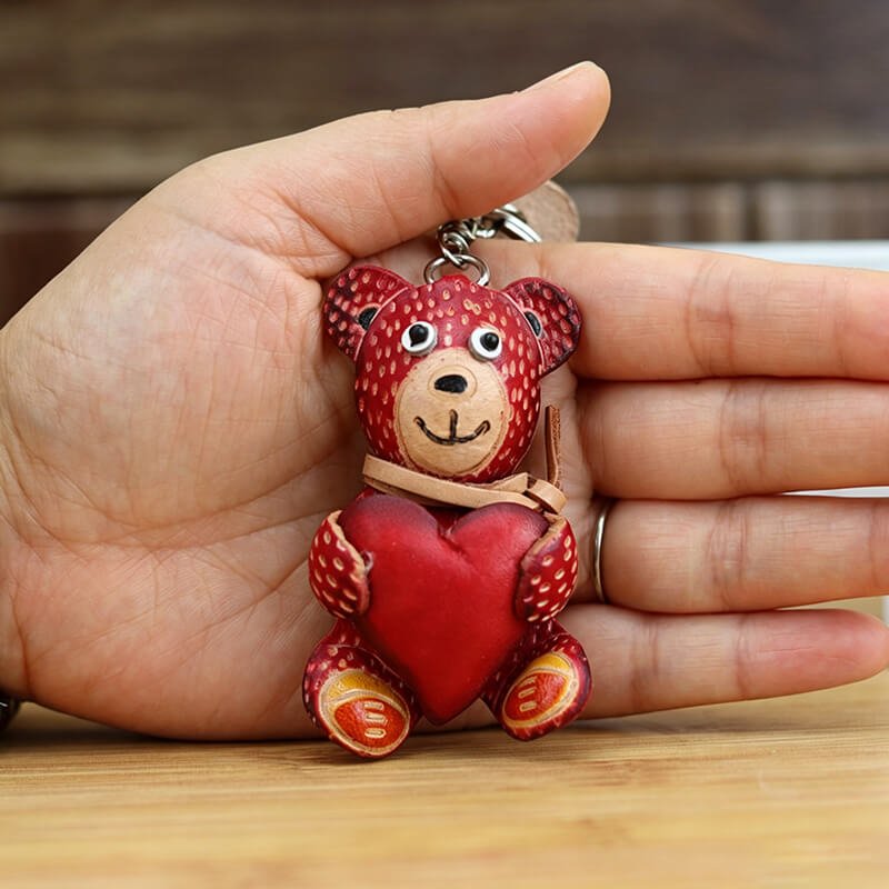 Mini Bear Leather Bag Charm – Babylon Leather - Babylon LeatherBabylon LeatherLLZ63-Brown