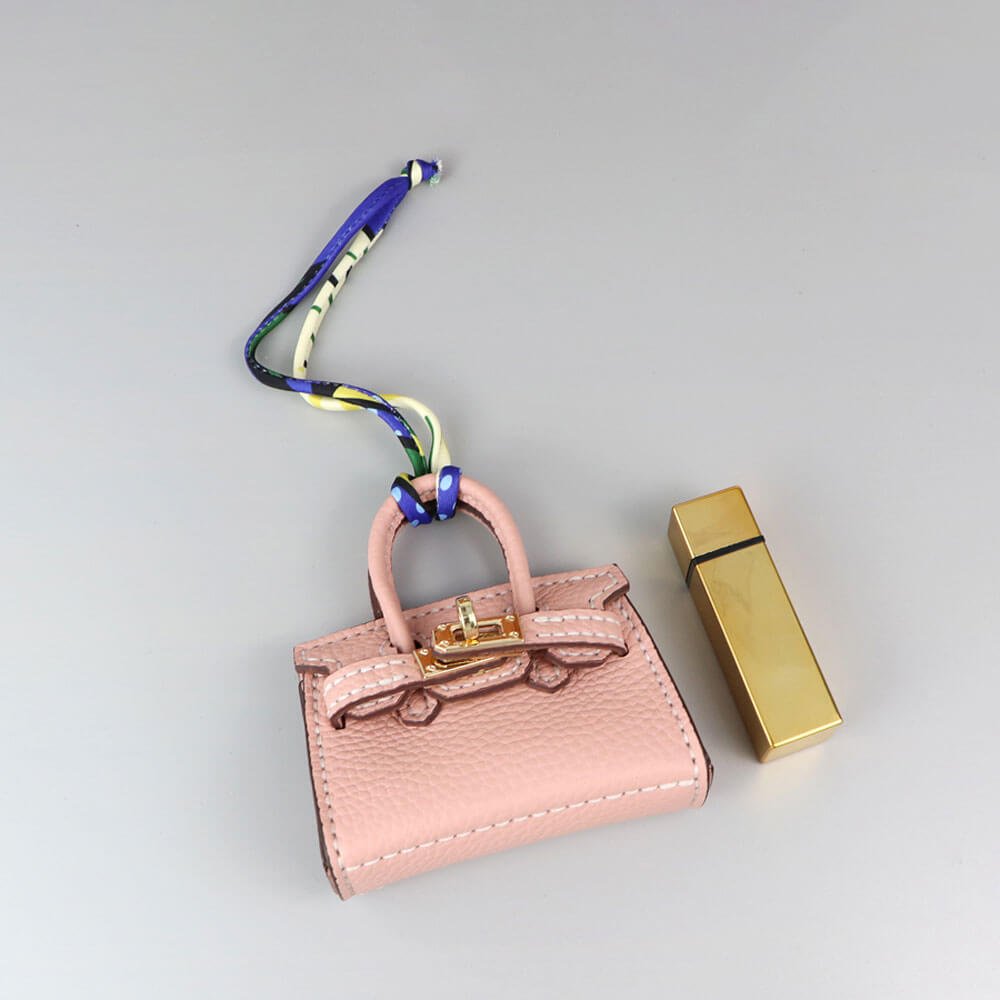 Mini Birkin Bag Charm DIY Kit – Babylon Leather - Babylon LeatherBabylon LeatherSY100 - Pink - White