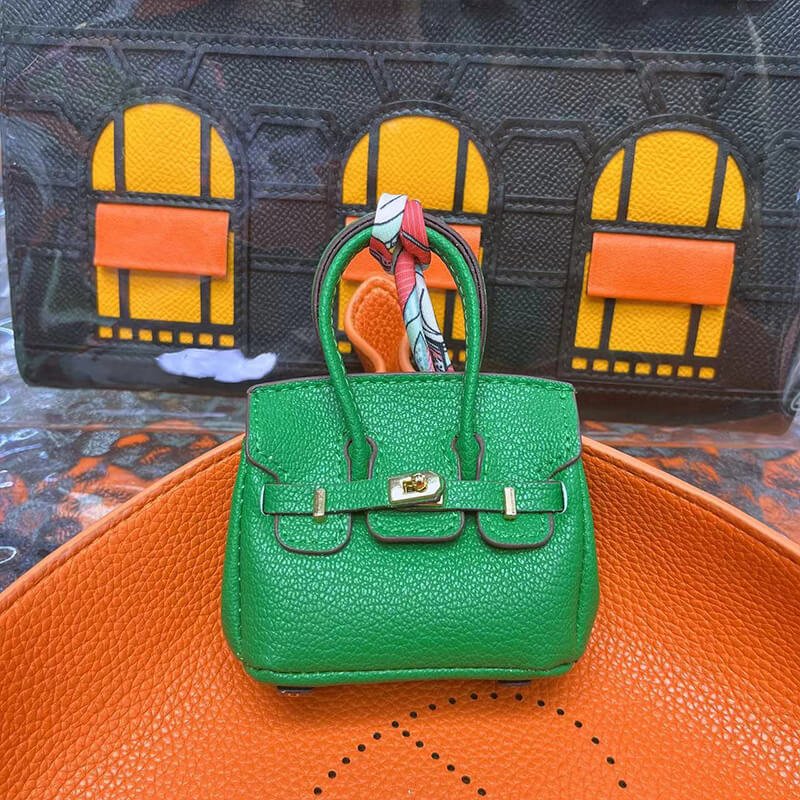 Mini Birkin-Style Earbud Case Bag Charm - Babylon LeatherBabylon LeatherCLJ05-Green