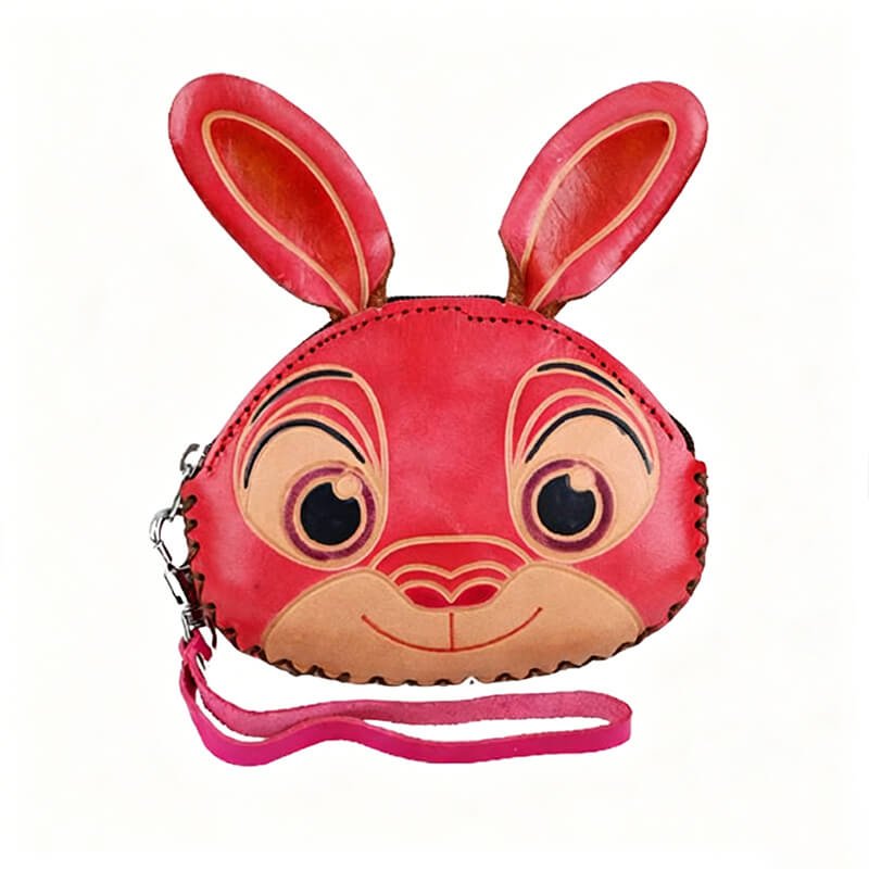 Mini Bunny - Shaped Leather Coin Purse – Babylon Leather - Babylon LeatherBabylon LeatherLLZ118-Red