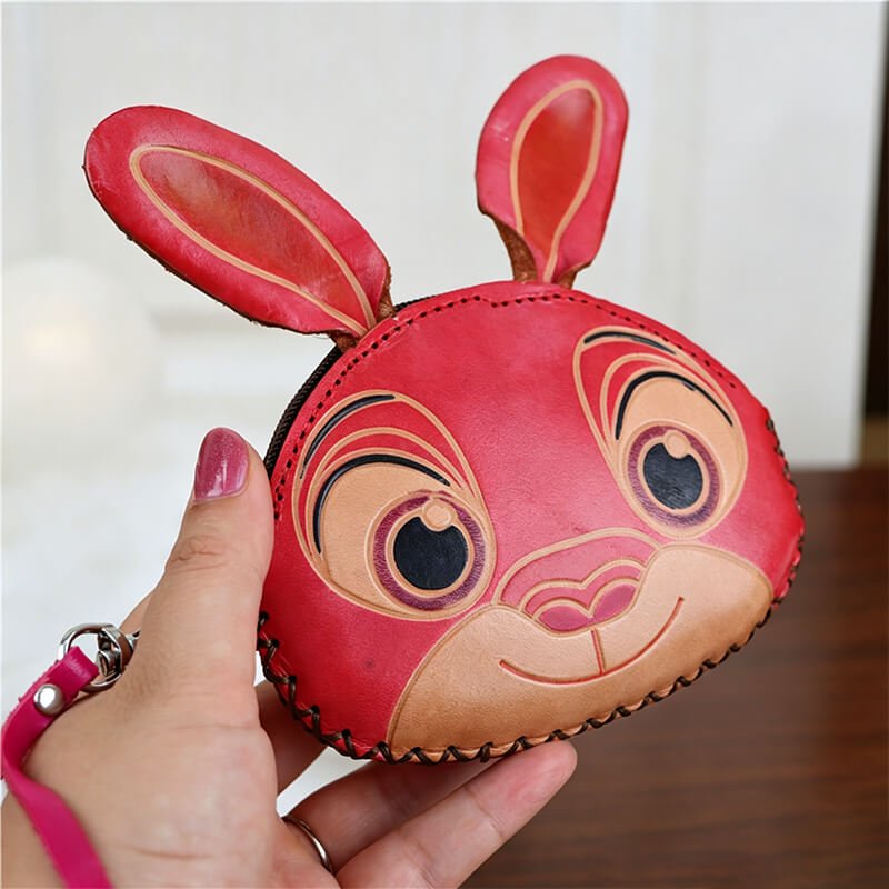 Mini Bunny - Shaped Leather Coin Purse – Babylon Leather - Babylon LeatherBabylon LeatherLLZ118-Red