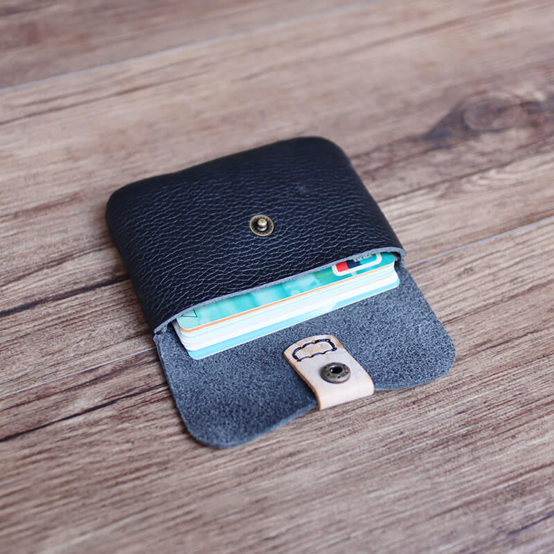 Mini Coin Card Organizer Top Grain Leather DIY Kit – Babylon Leather - Babylon LeatherBabylon LeatherCY24-Grey