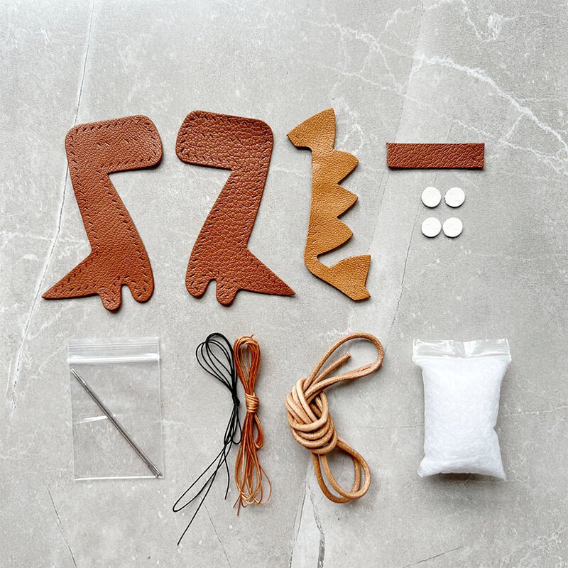 Mini Dinosaur-Shaped Keychain DIY Kit – Babylon Leather - Babylon LeatherBabylon LeatherSG23-Brown