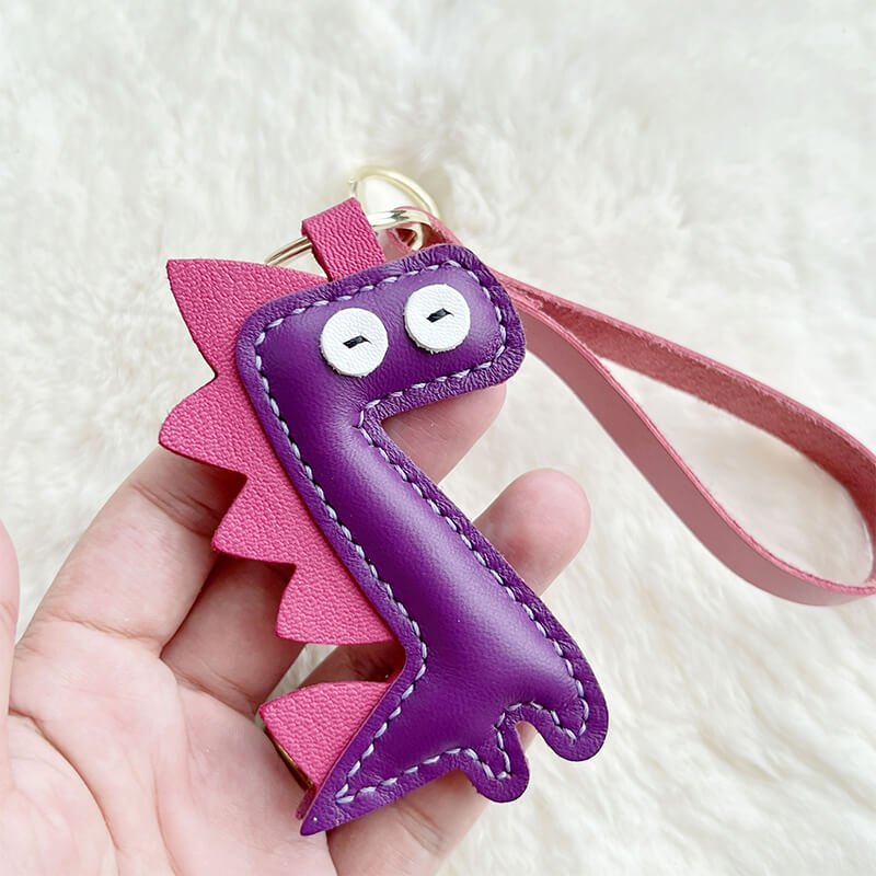 Mini Dinosaur - Shaped Keychain DIY Kit – Babylon Leather - Babylon LeatherBabylon LeatherSG23-Purple