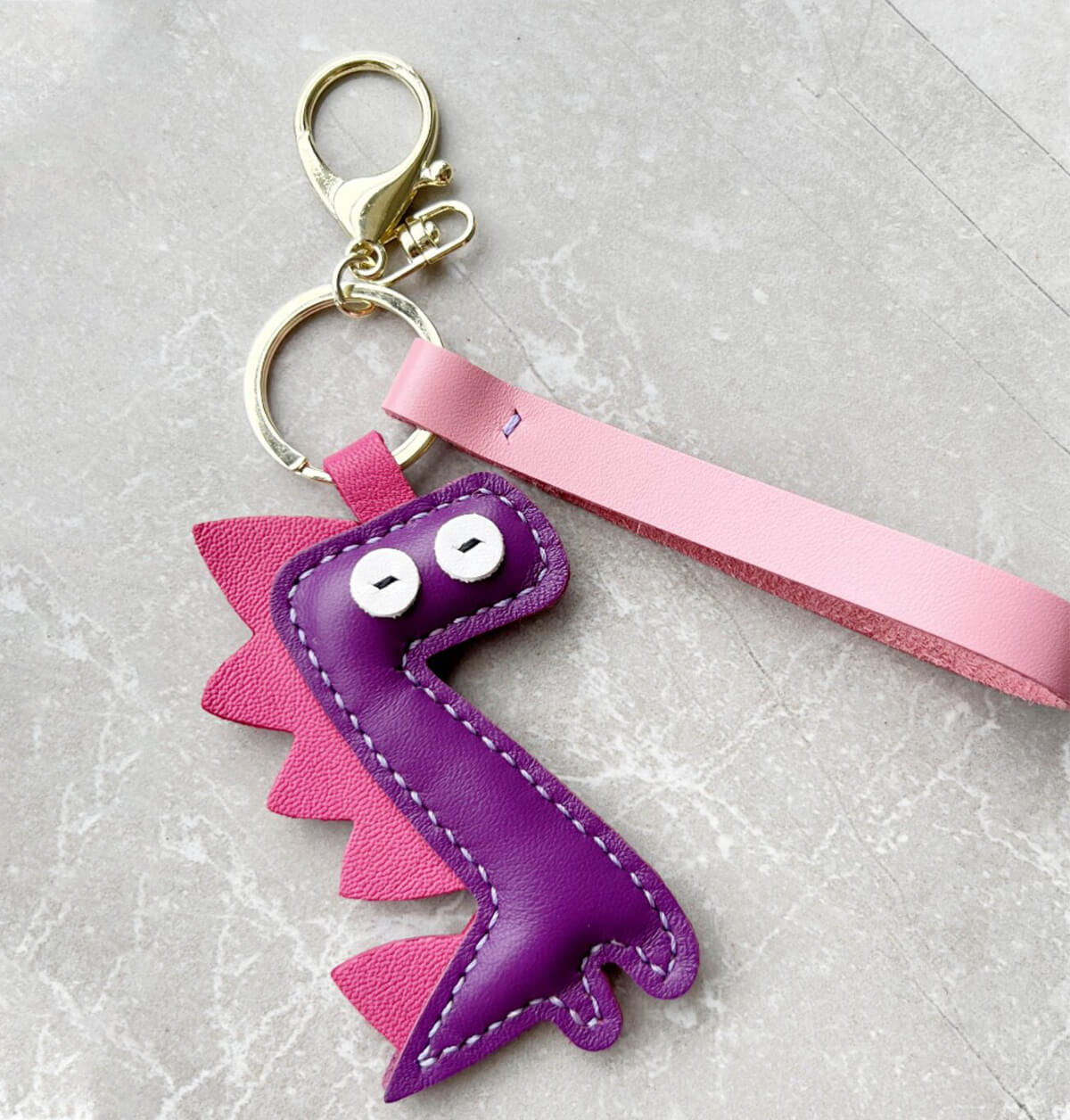 Mini Dinosaur - Shaped Keychain DIY Kit – Babylon Leather - Babylon LeatherBabylon LeatherSG23-Purple