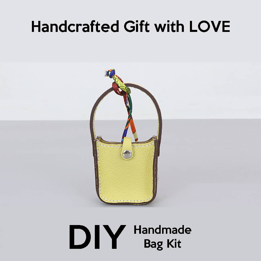 Mini Evelyne Bag Charm DIY Kit – Babylon Leather - Babylon LeatherBabylon LeatherSY113-Yellow-White