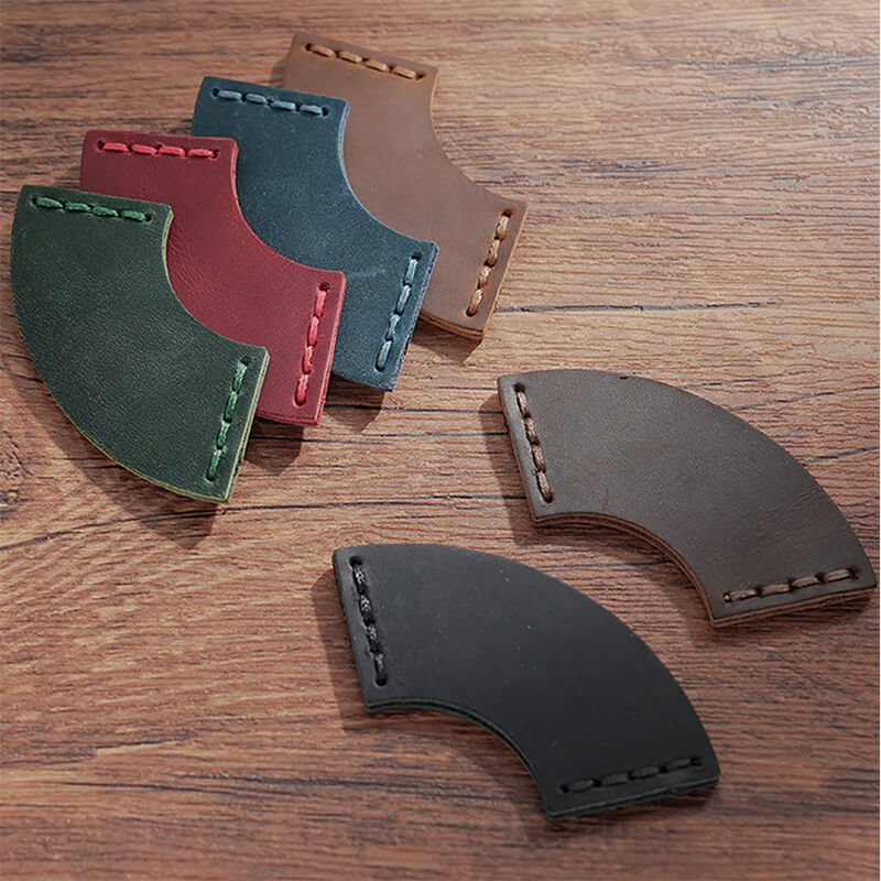 Mini Fan-Shaped Leather Bookmark – Babylon Leather - Babylon LeatherBabylon LeatherAN12-Brown-2 pcs
