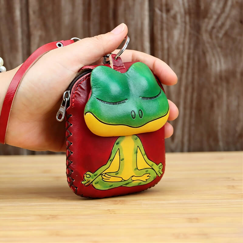 Mini Frog - Shaped Leather Coin Purse – Babylon Leather - Babylon LeatherBabylon LeatherLLZ49-Red