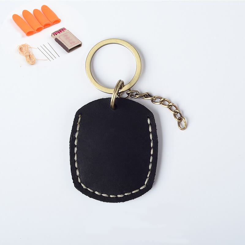 Mini Key & Card Case Crazy Horse Leather DIY Kit – Babylon Leather - Babylon LeatherBabylon LeatherCY14-Black