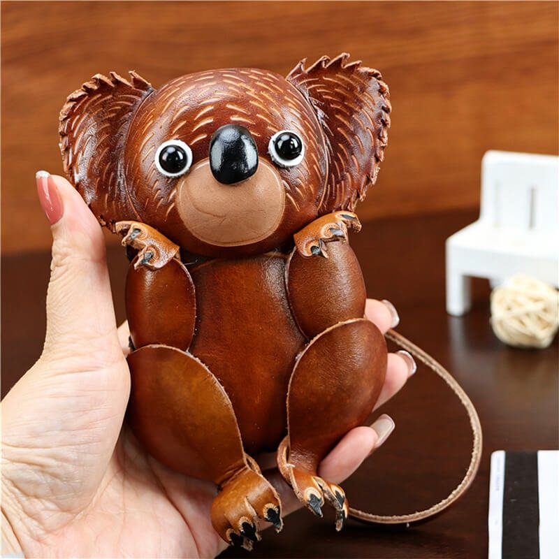 Mini Koala - Shaped Leather Coin Purse – Babylon Leather - Babylon LeatherBabylon LeatherLLZ122-Brown