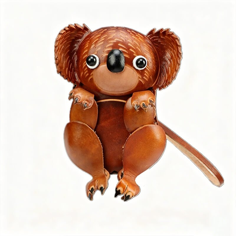 Mini Koala - Shaped Leather Coin Purse – Babylon Leather - Babylon LeatherBabylon LeatherLLZ122-Brown