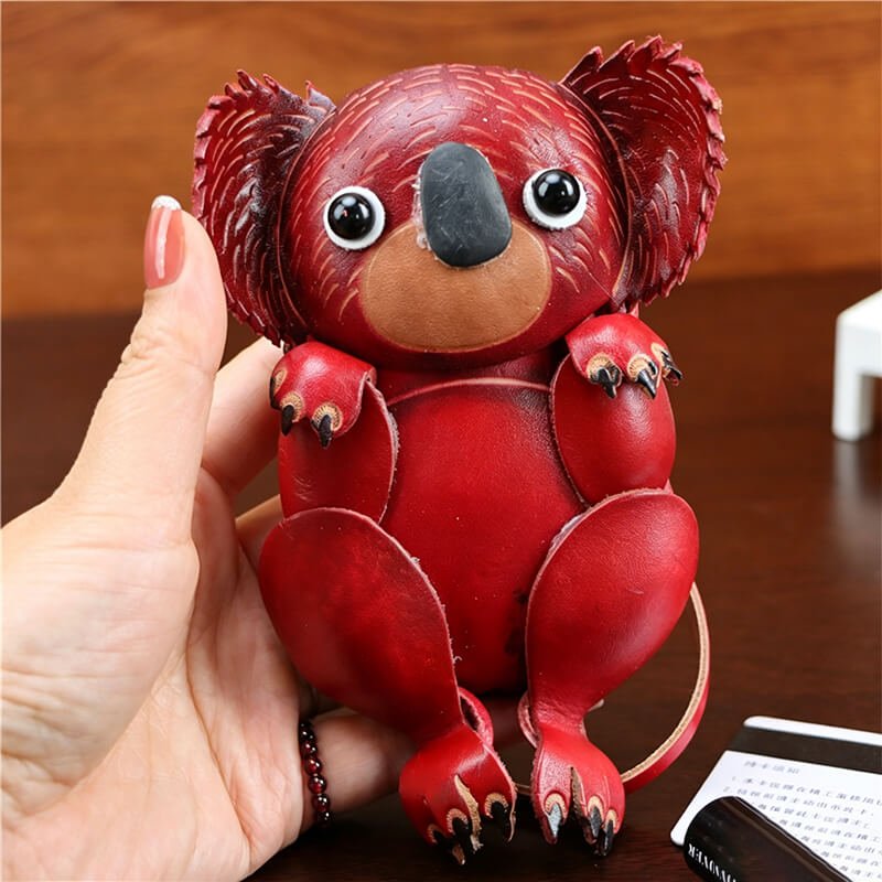 Mini Koala - Shaped Leather Coin Purse – Babylon Leather - Babylon LeatherBabylon LeatherLLZ122-Red