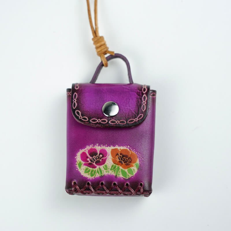Mini Leather Bag Decorative Charm – Babylon Leather - Babylon LeatherBabylon LeatherLL77-Purple