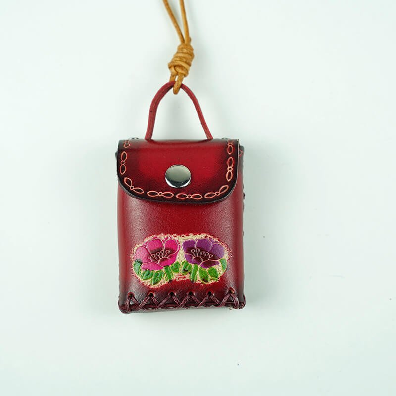 Mini Leather Bag Decorative Charm – Babylon Leather - Babylon LeatherBabylon LeatherLL77-Red