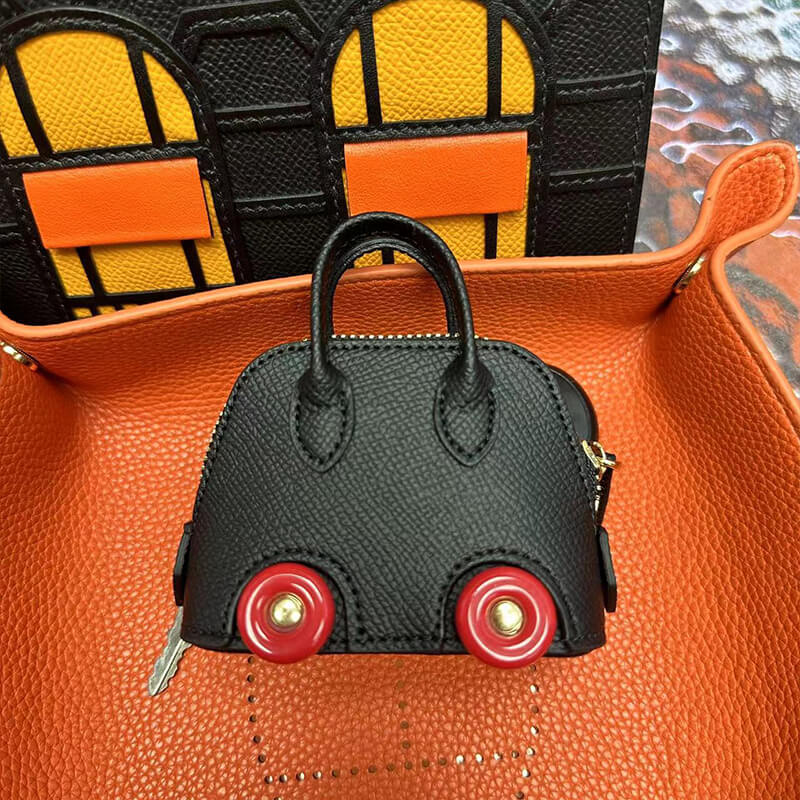 Mini Leather Wheel Bag Charm - Babylon LeatherBabylon LeatherCLJ01-Black