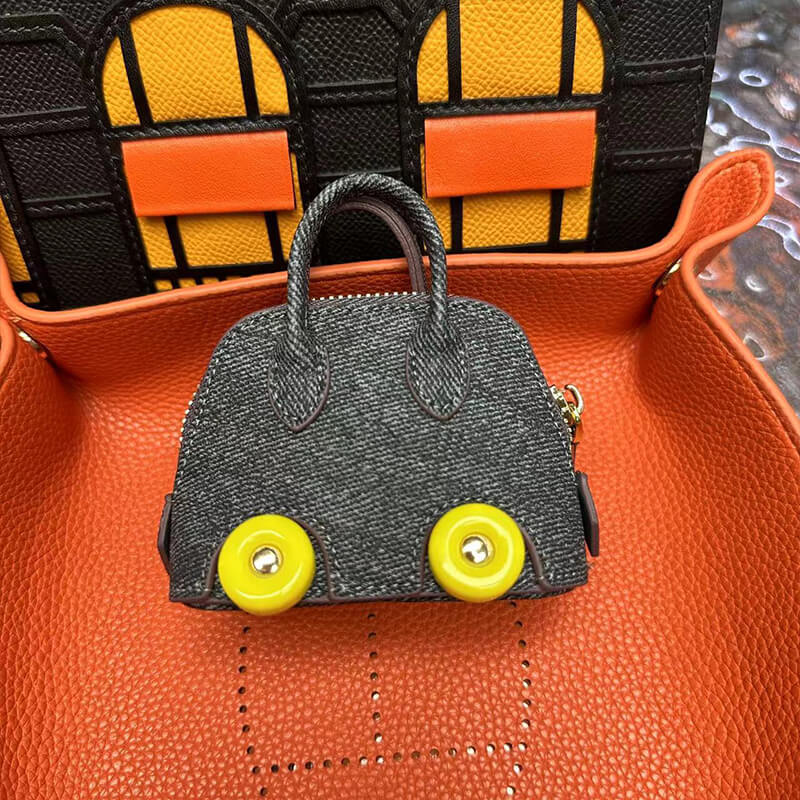 Mini Leather Wheel Bag Charm - Babylon LeatherBabylon LeatherCLJ01-Charcoal Gray