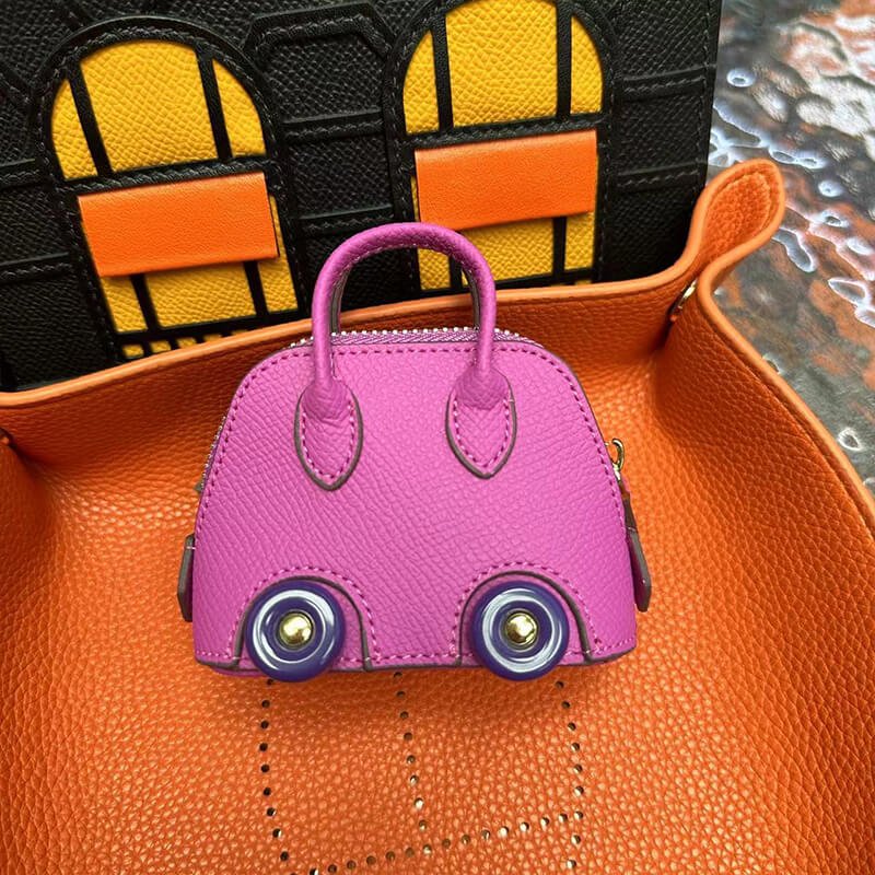 Mini Leather Wheel Bag Charm - Babylon LeatherBabylon LeatherCLJ01-Purple