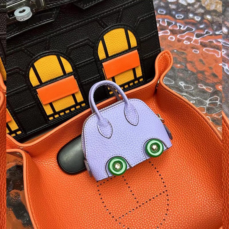 Mini Leather Wheel Bag Charm - Babylon LeatherBabylon LeatherCLJ01-Purple