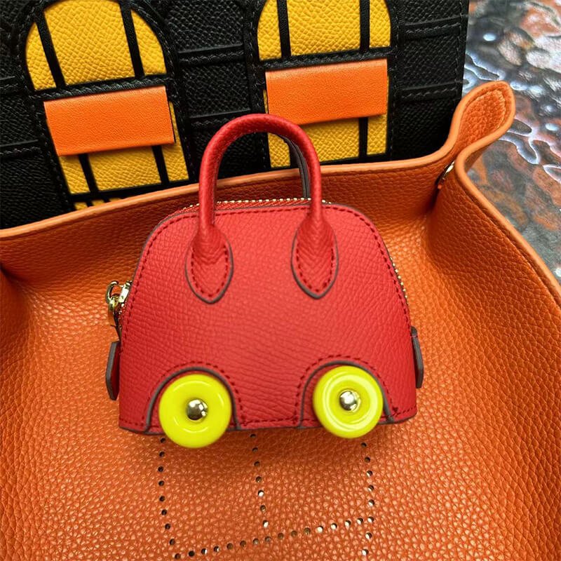 Mini Leather Wheel Bag Charm - Babylon LeatherBabylon LeatherCLJ01-Red