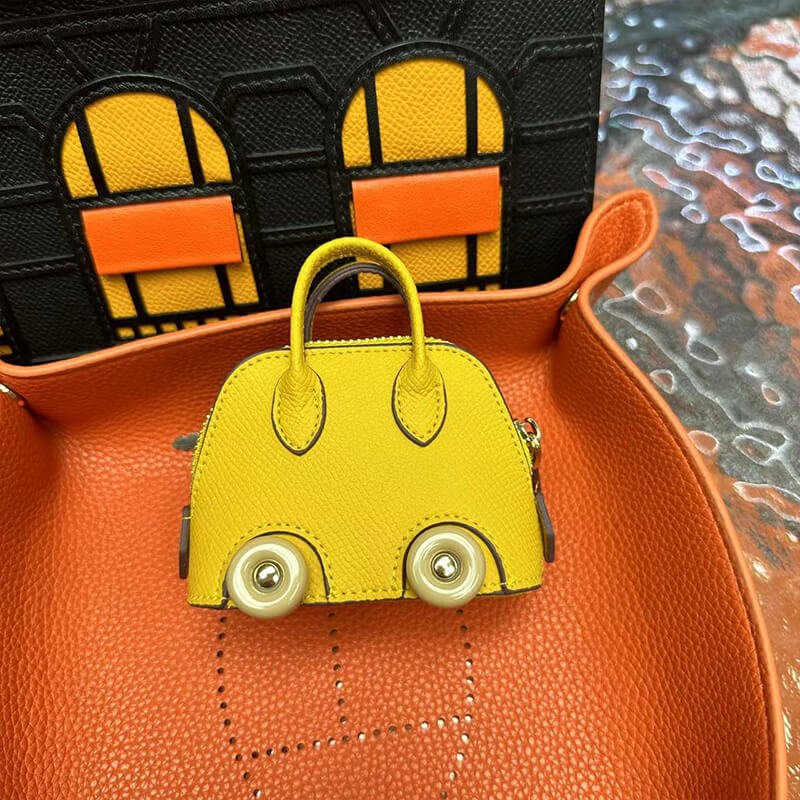 Mini Leather Wheel Bag Charm - Babylon LeatherBabylon LeatherCLJ01-Yellow