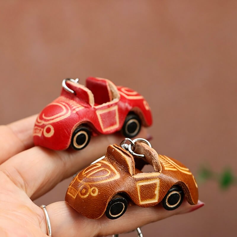 Mini Mini Car Leather Bag Charm – Babylon Leather - Babylon LeatherBabylon LeatherLLZ64-Red