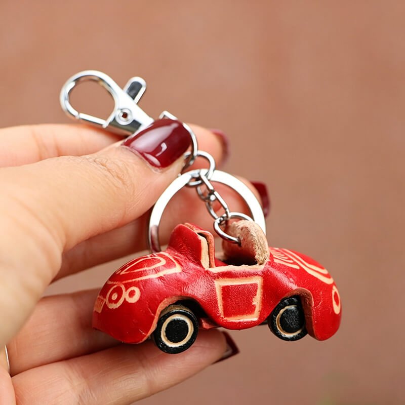 Mini Mini Car Leather Bag Charm – Babylon Leather - Babylon LeatherBabylon LeatherLLZ64-Red