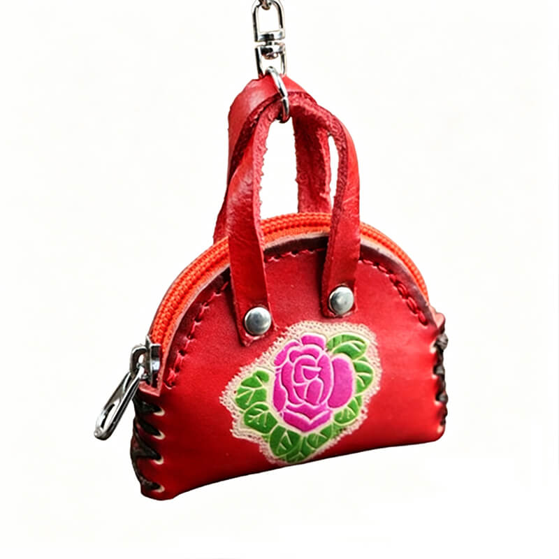 Mini Mini Handbag Leather Bag Charm – Babylon Leather - Babylon LeatherBabylon LeatherLLZ65-Red