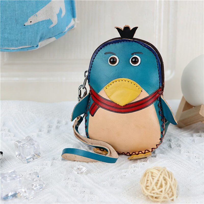 Mini Penguin - Shaped Leather Coin Purse – Babylon Leather - Babylon LeatherBabylon LeatherLLZ123-Blue
