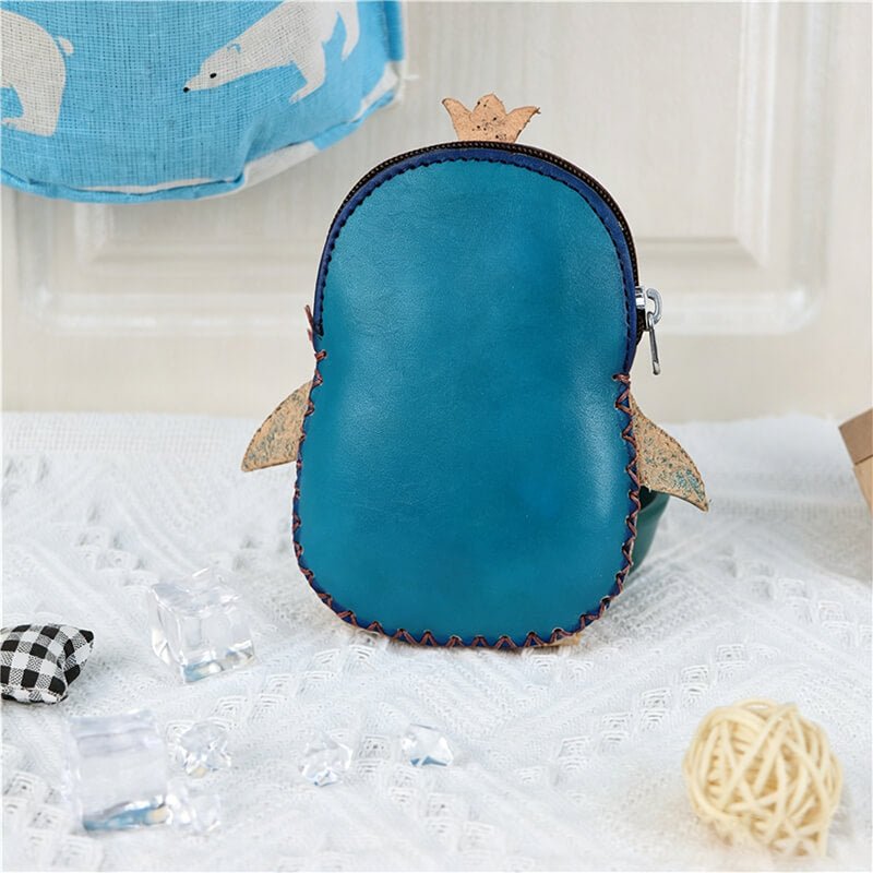 Mini Penguin - Shaped Leather Coin Purse – Babylon Leather - Babylon LeatherBabylon LeatherLLZ123-Blue