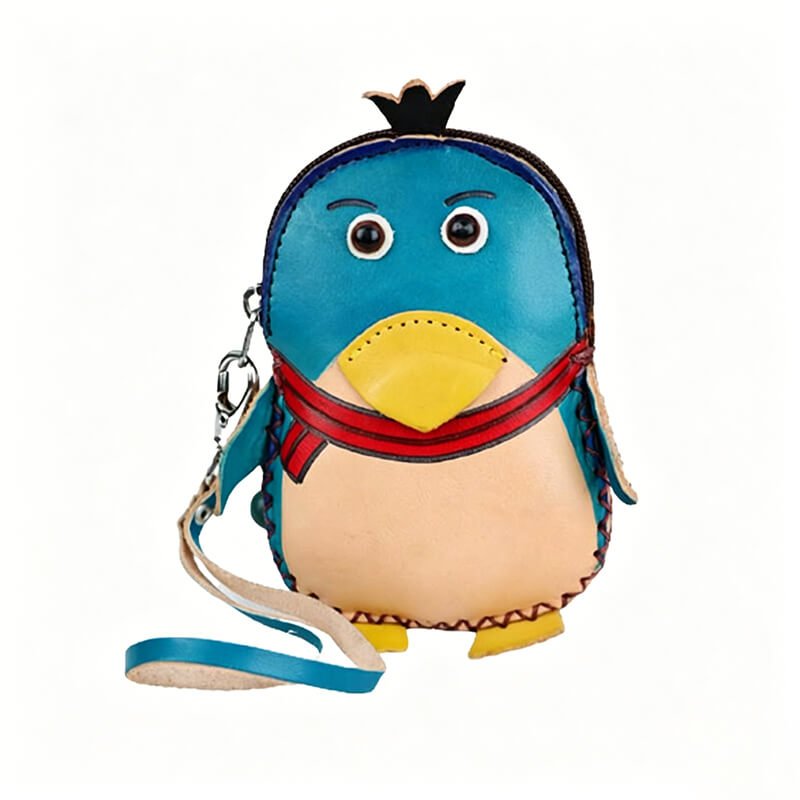 Mini Penguin - Shaped Leather Coin Purse – Babylon Leather - Babylon LeatherBabylon LeatherLLZ123-Blue